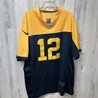 Green Bay Packers Aaron Rodgers #12 NFL Nike Navy 100th Season Throwback Jersey