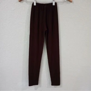 Nom Girls Sz M Chocolate Brown Rayon Leggings Stretch - Picture 1 of 7
