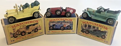 3 x Vintage Matchbox Cars Spyker, Rolls Royce, Bugatti, All Boxed Rare Originals - Image 1 of 4