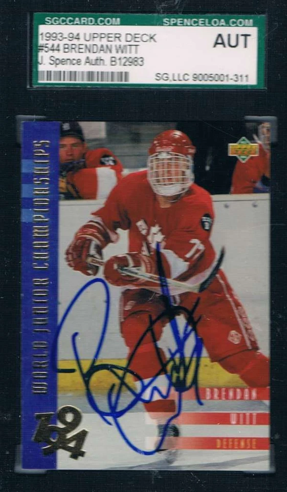 1993-94 Upper Deck #544 Brendan Witt Rookie Card JSA Auto - Image 1 of 1