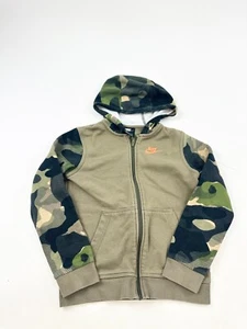 Nike Sweatshirt Hoodie Youth Medium Camo Camouflage Long Sleeve Full Zip - Picture 1 of 8