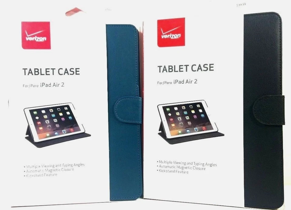 Verizon Durable Protection Tablet Leather Folio Stand Case For Apple iPad Air 2 - Image 1 of 1