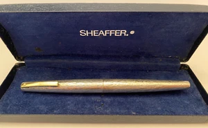 RARE! Lady Sheaffer 922 hammered silver metal, short 14K fine Triumph nib, 1970s - Picture 1 of 20