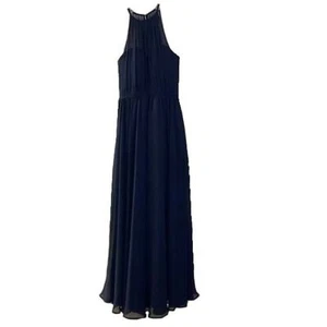 Morilee Madeline Gardner dunkelblaues Kleid Damen 2 hohe Neckholder Chiffon A-Linie  - Bild 1 von 15