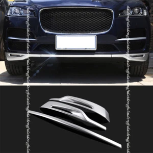 For Jaguar F-PACE 2016-2020 Silver Front Lower Bumper Grille Fog Lamp Cover Trim - Picture 1 of 8
