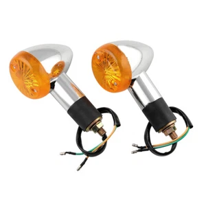 2x Motorcycle Turn Signals Indicator Universal 12V Retro Motorbike Signal Lights - Picture 1 of 6