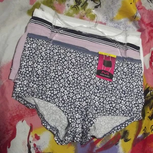 5 NEW MAIDENFORM P40005 AKHN PICOT TRIMMED WAIST COTTON BOYSHORT PANTIES M/6 - Picture 1 of 2