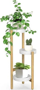 Robeet 3-stufiger Pflanzensande für Zimmerpflanzen mehrere aus stabilem Bambus Neu - Bild 1 von 9