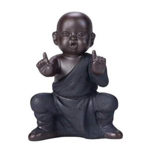 Miniature Buddha Figurine Ceramic Little Cute Buddha Statue Monk Figurine Cre... - Picture 1 of 7