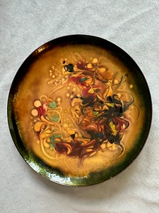 Schönes polychronisches abstraktes Gemälde auf Metallplatte - Bild 1 von 9