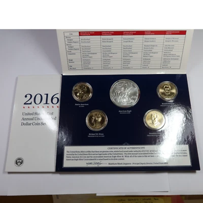 2016 US Mint Annual Uncirculated Dollar Coin Set with American Eagle #47446Q - Image 1 of 4