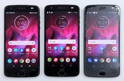 LOT OF 3 x Verizon / Sprint XT1789 MOTO Z2 Force Android Smart Phones *READ - Image 1 of 4