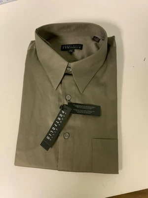 Camisa Hombre Talla 17 1/2 32-33 Botón Perry Ellis Portafolio Manga Larga Musgo Foto 1 de 4
