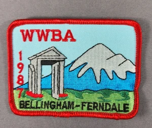 Vtg Bowling Patch WWBA Bellingham Ferndale Washington Peace Arch Mountain 1987 - Picture 1 of 2