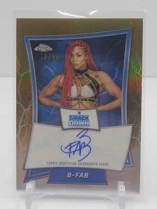 B-FAB 2025 TOPPS CHROME WWE GOLD REFRACTOR AUTOGRAPH AUTO! #18/50! SP! - Bild 1 von 2