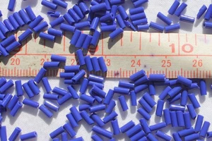 Cuentas de vidrio tubo corneta francesa vintage de 2x5 mm para joyería artesanal de lapislázuli/1 oz - Imagen 1 de 2