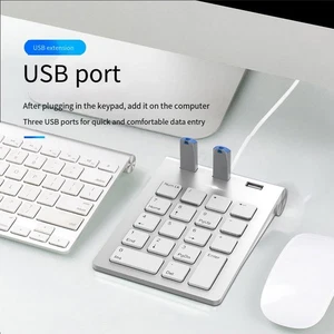 Sleek Gray Wireless Compatible Keyboard Featuring Numeric Functionality - Picture 1 of 12