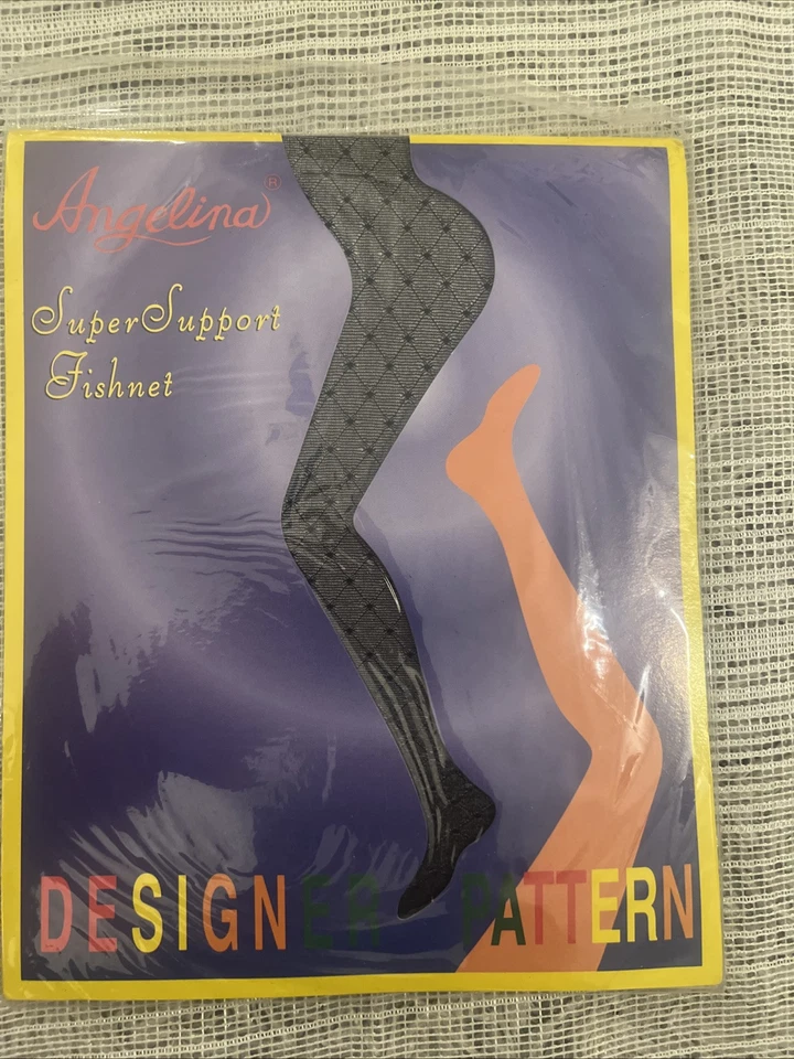 PANTIMEDIAS ANGELINA DE RED DE DISEÑO NEGRAS, 5' a 5'10" NUEVAS Foto 1 de 3