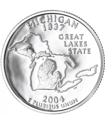 2004 S Silver Proof Michigan State Quarter 90% Silver - Image 1 of 2