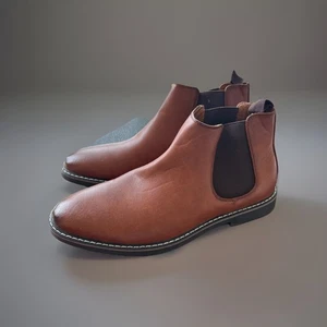 Herren Halbstiefel Größe 41 aus Leder Braun Neu - Bild 1 von 5