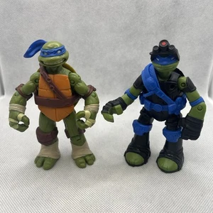 Viacom TMNT Leonardo Turtle Figures Lot Of 2- 2012 & 2013 - 4.5” - Loose - Picture 1 of 7