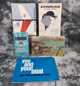 5 Vintage Original EVINRUDE Catalogs: 1963 Boating Accessories, 75 HP Speedifour - Picture 1 of 24