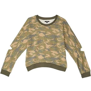 Joe's Adolescente Niña Verde Camuflaje Tejido Terry Alta Baja Sudadera Niños Talla L/12-14 - Imagen 1 de 4