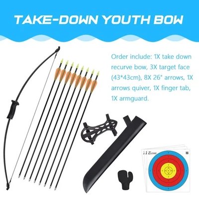 36.5'' Split Bow and Arrow Set for Children/Youth Archery Bow Shooting Practice - Image 1 of 4