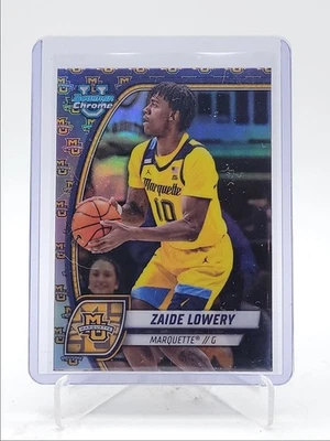 ZAIDE LOWERY 2024-25 BOWMAN UNIVERSITY CHROME TEAM LOGO VARIATION Q5902 - Image 1 of 2