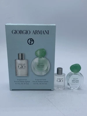 Giorgio Armani Acqua di Giò Set Nuevo EDT 0.17 oz. Salpicaduras de 5 ml y EDP 0,17 oz 5 ml. Foto 1 de 4
