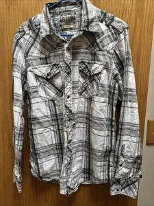 BKE Men Western Shirt Long Sleeve Sharp Embroidery Sz Large - Picture 1 of 5
