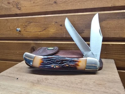 vintage Camillus #26 folding hunter knife and correct sheath NEAR MINT!! - Image 1 of 4