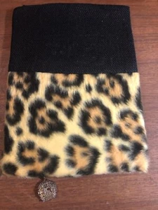 Fabric Covered Notebook Composition Book with Book Mark Leopard Print - Picture 1 of 4