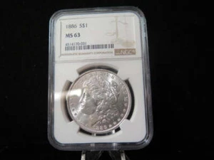1886 Morgan Silver Dollar, NGC Graded MS 63. Store #03159 - Picture 1 of 3