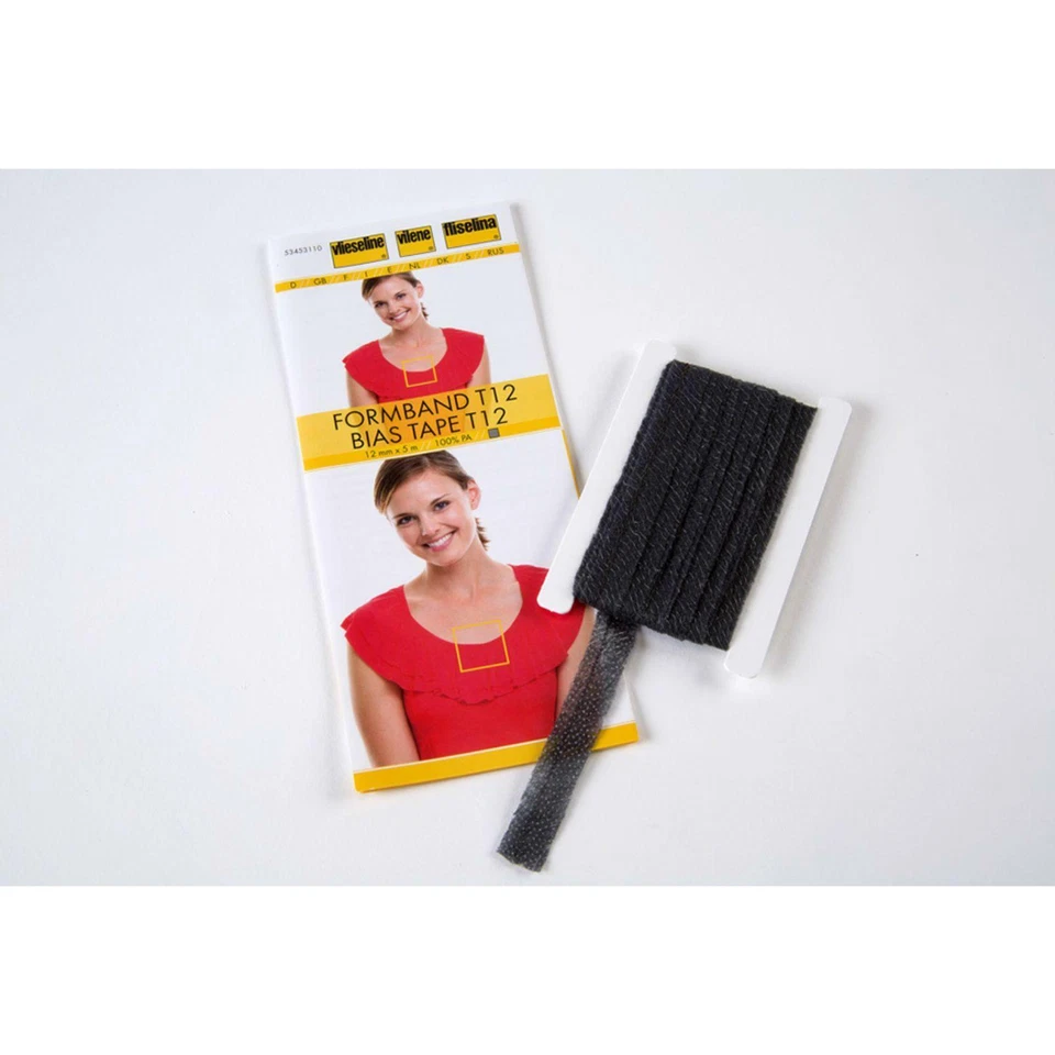 Vilene Bias Tape Fusible - Charcoal Vlieseline, 5m Length