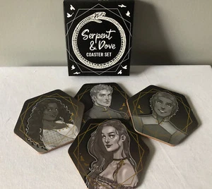 Fairyloot Mai 2021 Spellcraft Serpent & Dove inspiriert 4er Set Folienuntersetzer Set - Bild 1 von 12