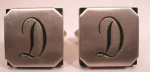 D Monogram Initial Letter Vintage SWANK Cuff Links david daniel darrel darren - Picture 1 of 8
