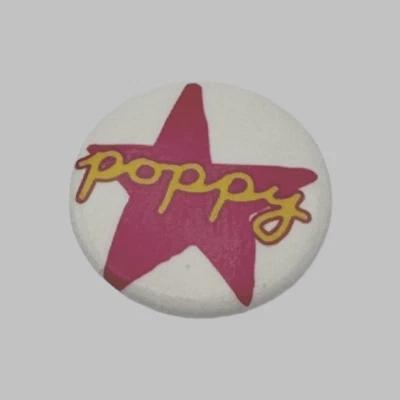 Coach Vintage Poppy Star Printed Brooches  Pins Pink Enamel  Multi Color Rare - Image 1 of 3