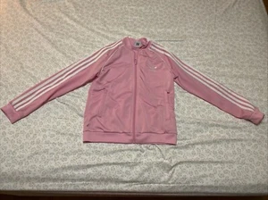 Adidas Girls Jacket Pink Size Small 9/10 Zip Up - Picture 1 of 8