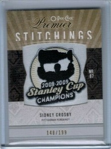09/10 OPC O-Pee-Chee Sidney Crosby Premier Stitchings #'ed 148/199