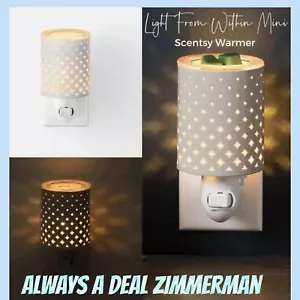 Scentsy LIGHT FROM WITHIN White Mini Wax Warmer Diamond SPA ZEN NEW! Deodorizer - Picture 1 of 8