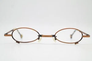 Vintage Glasses L.A. Eyeworks 444 Folding Glasses Bronze Oval Frame - Picture 1 of 6
