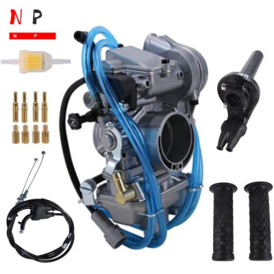 Carburetor For Suzuki DR650 RMZ450 Keihin FCR 40mm +Throttle Cable +Handle Grips - Image 1 of 4