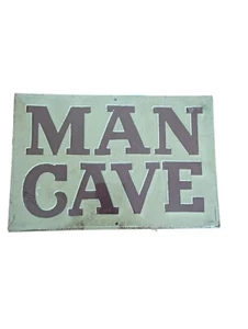 Letrero de hojalata Open Road Man Cave gris-verde/marrón en relieve 11"x7,5" NUEVO - Imagen 1 de 6