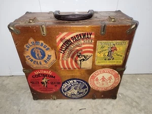 1940s Roller Skate Box Vintage Stickers From California To New York Roller Skate - Picture 1 of 24
