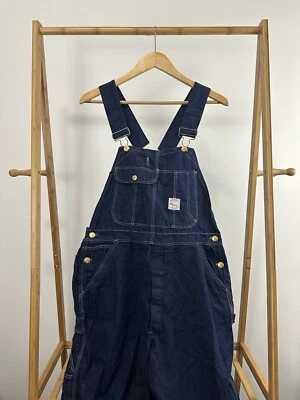VTG 50s 60s Pointer Sanforized Low Back Bib Denim Overalls Size  34x28 - Image 1 of 4