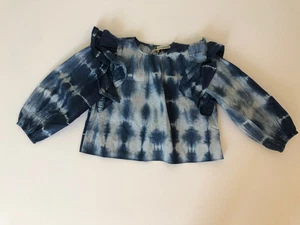 NWT Ulla Johnson Little Girl’s Indigo Blue Tie Dye Cotton Clara Blouse Size 6 - Picture 1 of 8