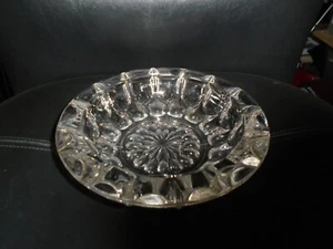 VINTAGE 8,25" GROSSER RUNDER KLARGLAS ASCHENBECHER - Bild 1 von 3