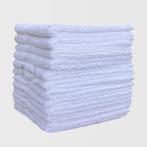 12x 100% Cotton Face Towels Quality White Flannels Wash Cloths Make Up Remover - Picture 1 of 5
