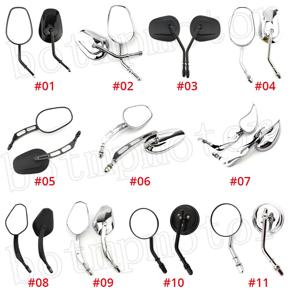 Motorcycle Rear View Mirrors for Harley Davidson Touring Street Road Glide King - Image 1 of 1